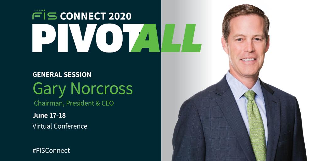 FISGlobal's tweet photo. “Our journey is now about being future-ready by advancing our solutions, enabling infrastructure and driving organizational empowerment.” – @Gary_Norcross opening speaker at #FISConnect 2020. #PivotALL https://t.co/HlaWyOp1n4