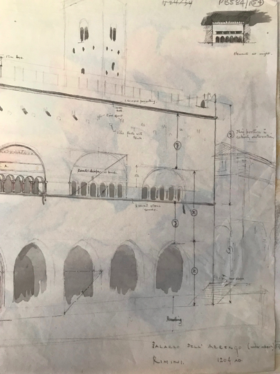 They were also inspired by travels round Italy. Rowland Pierce was a  @the_bsr scholar and made these interesting topographical studies of urban form. The one of Zagarolo is particularly revealing of his approach: