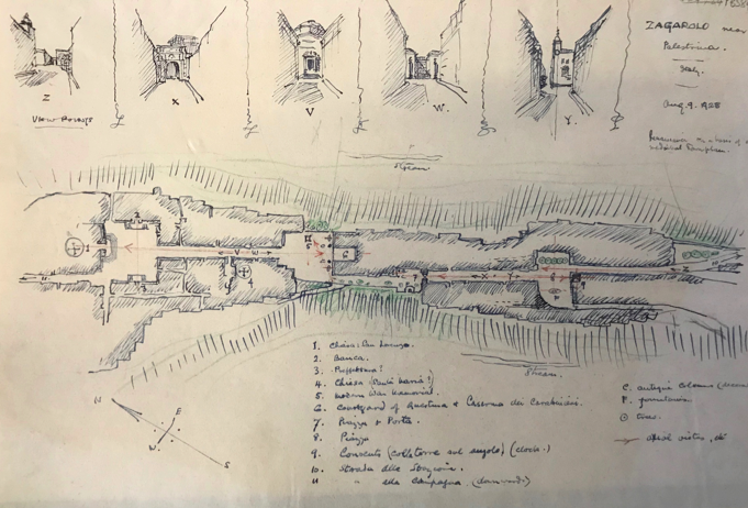 They were also inspired by travels round Italy. Rowland Pierce was a  @the_bsr scholar and made these interesting topographical studies of urban form. The one of Zagarolo is particularly revealing of his approach: