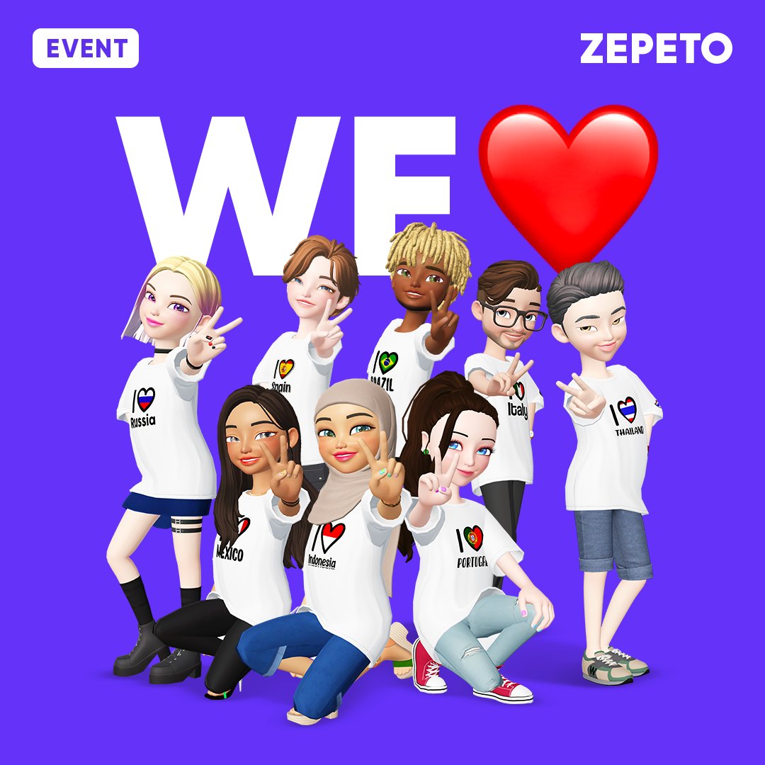 ZEPETO on Twitter "We ️ BR, ID, IT, MX, PT, RU, SP, TH ZEPETO is now