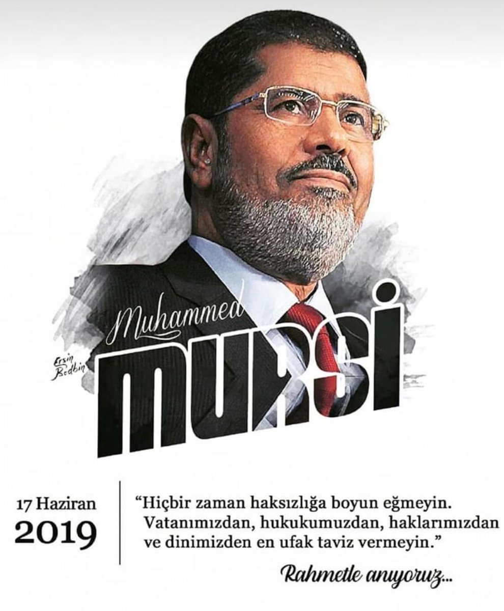 Emperyalizmi ruhlarınızdan atın, o sizin topraklarınızdan uzaklaşacaktır.  (Hasan el Benna) 

Bu uğurda dünya tarihin en büyük demokrasi mücadelelerinden birini veren Şehit Muhammed Mursi'yi şehadetinin yıl dönümünde rahmetle ve saygıyla anıyorum. #Mursi #MuhammedMursi