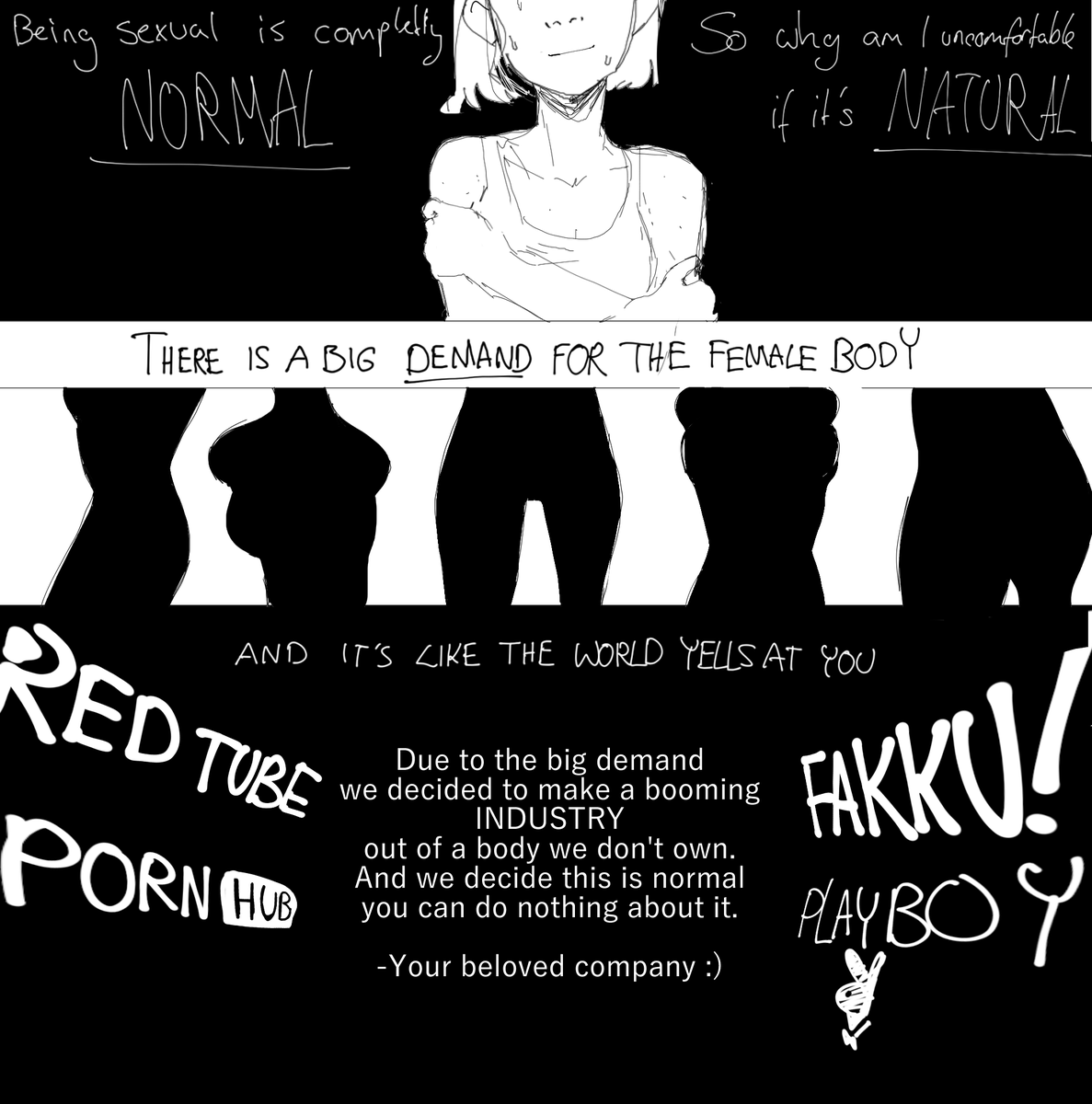 Hey
I made a personal comic about male gaze

feel free to share
#klumescribble 