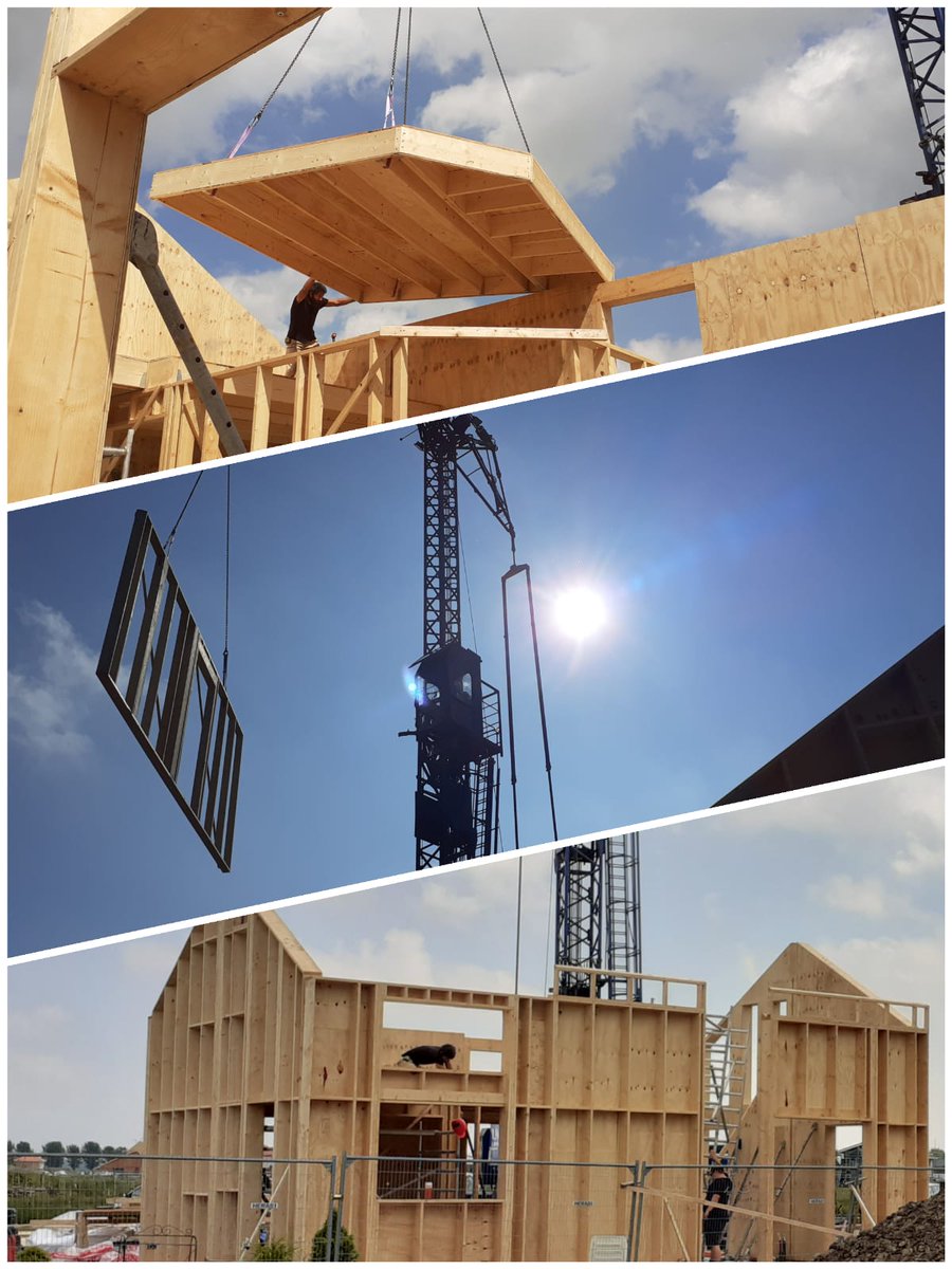 "Indrukwekkend de bouw deze dagen. Wat een belevenis en wat een toppers zijn jullie!" Dank je wel voor de foto en fijn om te horen dat we onze klant in Almere blij maken met deze ecologische woning in aanbouw.