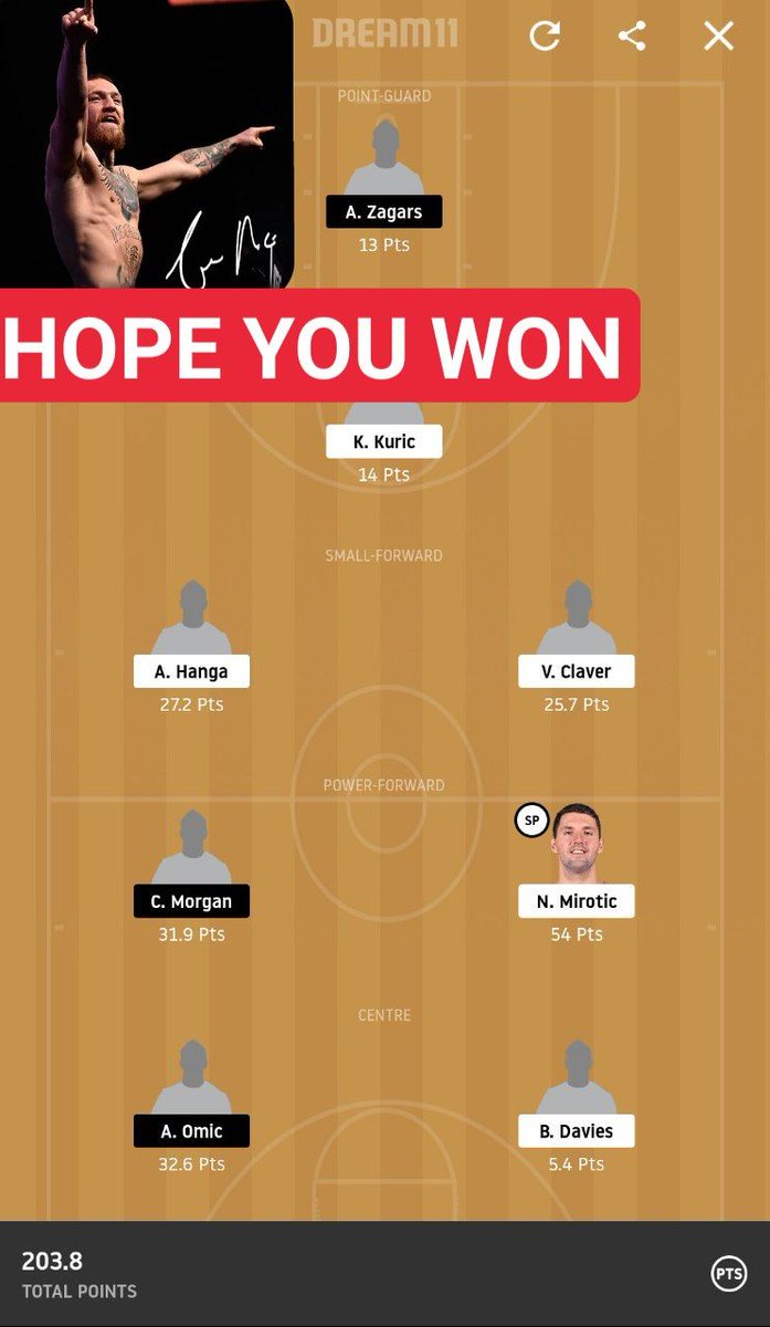 Eagle_Fantasy's tweet photo. Thanx for your support we are back 👍
Enjoy Eagle fantasy team last match CleenSweep uto mini gl #BARvsJT 👍 #cleensweep #Dream11 #teams #basktball #ACB https://t.co/q6gey94w8H