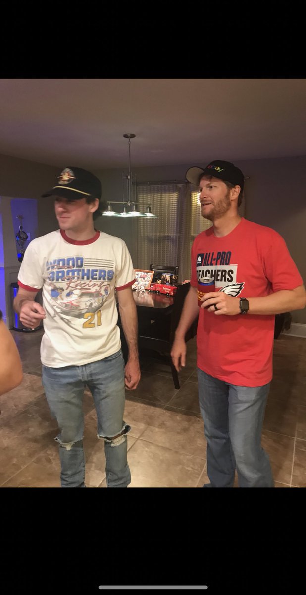 Blaney's tweet photo. Congratulations to @DaleJr on the HOF. Cheers pal. https://t.co/ZSTREwWsLt