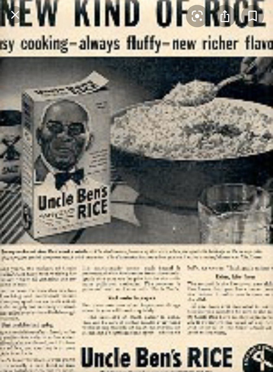 Uncle Ben’s will also undergo an “evolution.” The brand wasn’t introduced until ‘43 & the image is based on real Chicago maitre’d Frank Brown. The NAME is the issue. Company lore says it was from a Black rice farmer in TX known as “Uncle Ben,” but it evokes slave-era stories.