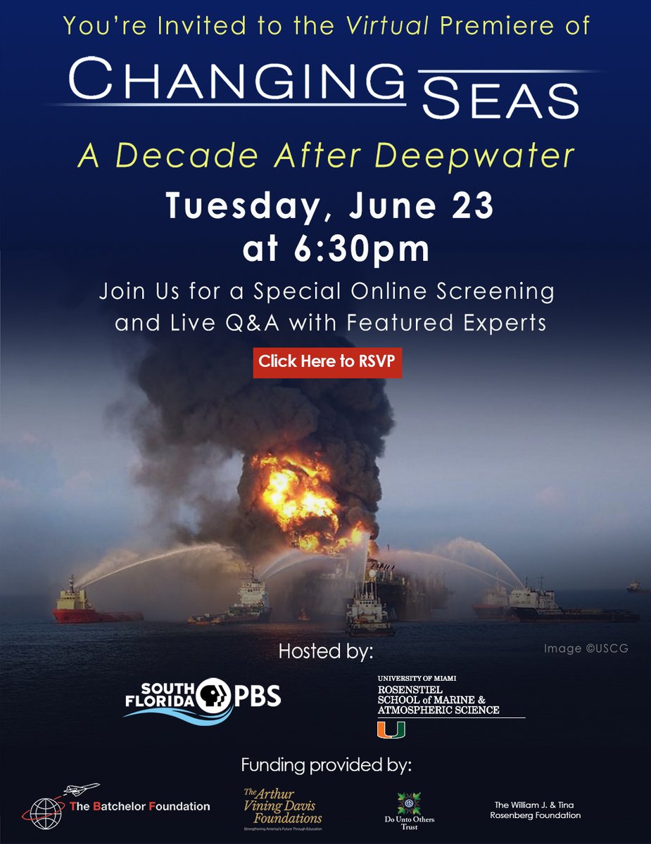 You're Invited to the Virtual Premiere Screening of A Decade After Deepwater! CHANGING SEAS.
RSVP for this viewing on Tuesday, June 23rd. ovee.itvs.org/screenings/eaw…