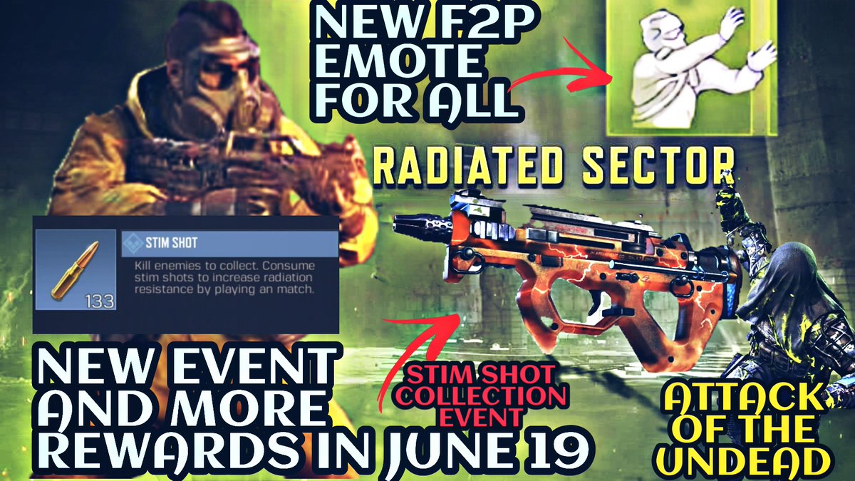 Call Of Duty Mobile New Video T Co Zo4byvxcgo All New Events In June 19 Stim Shot Collection Event New Radiated Sector Event Free Pdw 57 Epic Animated Gun