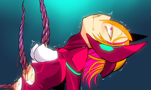 【skeb】サイバー魔法少女シリーズのレイナちゃんが串刺しになる絵を描きました(非公開なので一部だけ) 