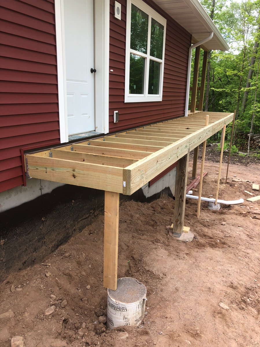 GroupPillar's tweet photo. Progress Pics from a project in Birchwood, Wisconsin! #WrapAroundDeck https://t.co/oqFlvm0D4n