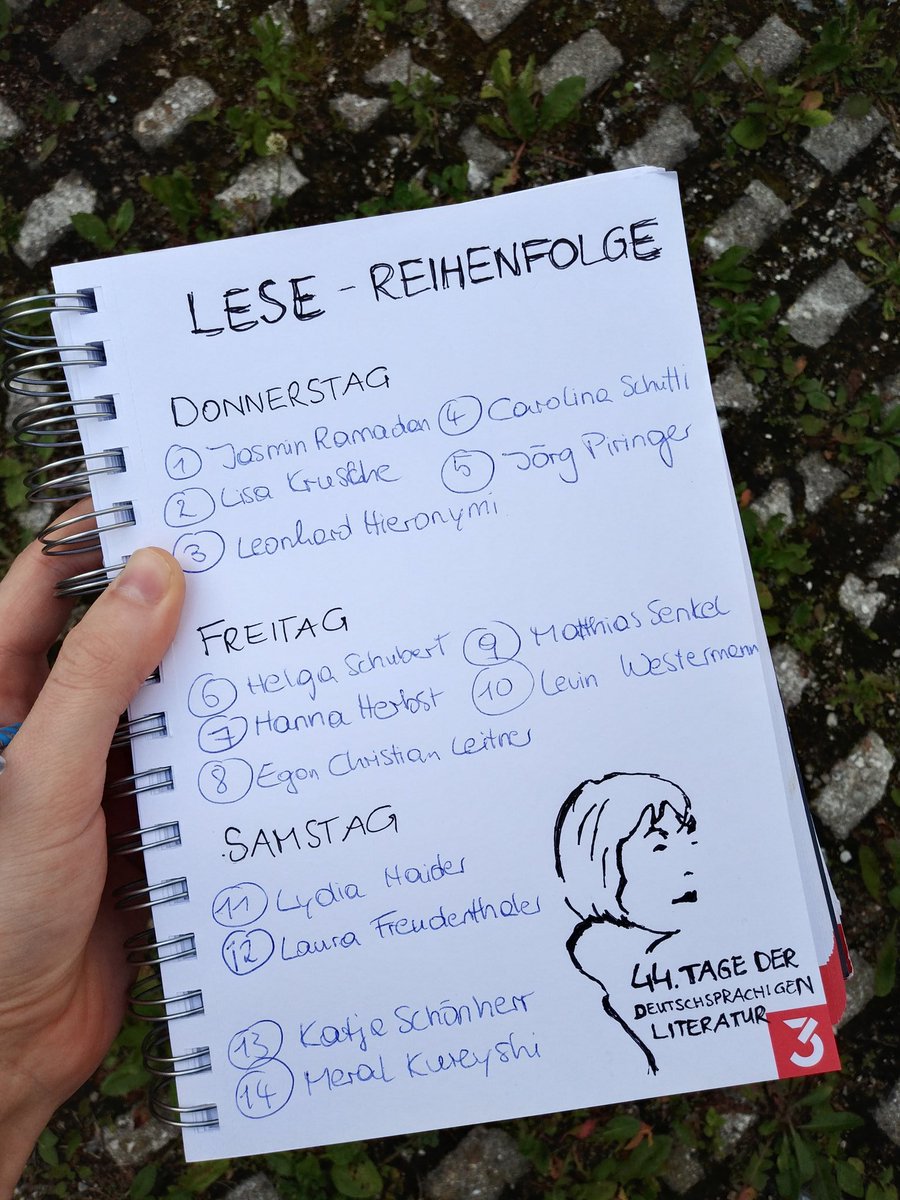 Wir haben sie, die Lesereihenfolge! Jasmin Ramadan macht den Anfang morgen um 10 #tddl