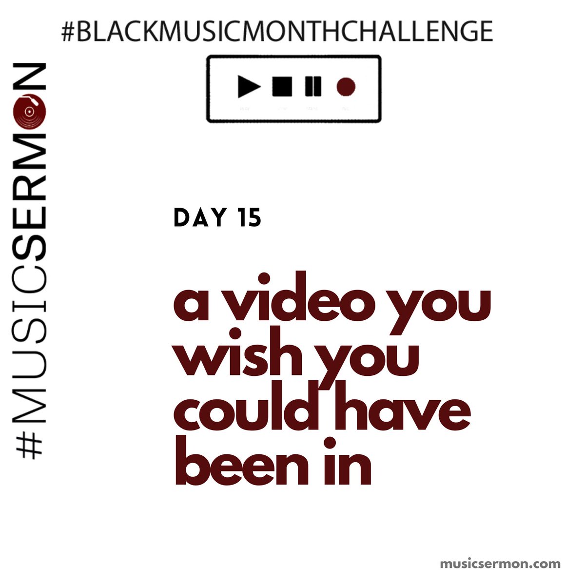 Day 15 of the  #BlackMusicMonthChallenge is a little different. Today’s not about the songs, but the *videos*. We all have joints we wish we could have been in. What’s yours?