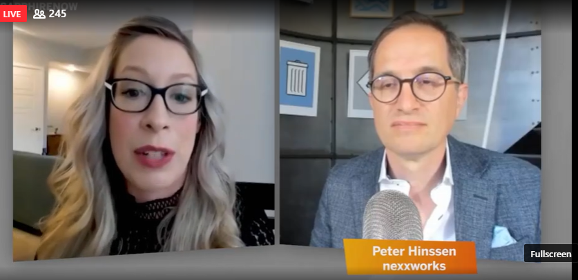 Our <a href="/GretchenEischen/">Gretchen Eischen</a> with "Digital is the New Normal" Author <a href="/hinssen/">Peter Hinssen</a>. His first example, that his kids expect the Wifi at home to never fail, ever. Non-negotiable. Just Normal. #SAPPHIRENOW #SAPAribaLive