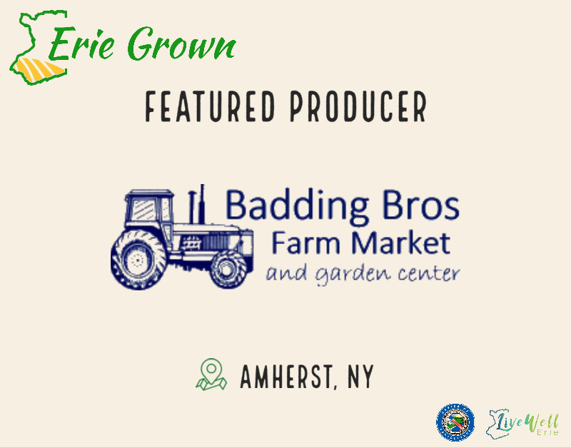ErieCoDEP's tweet photo. Badding Bros Farm Market and Garden Center is this week's Featured Producer on Erie Grown. Visit https://t.co/XKd77Fa2K6 to read more about this local agribusiness! https://t.co/dYfNezg7rr
