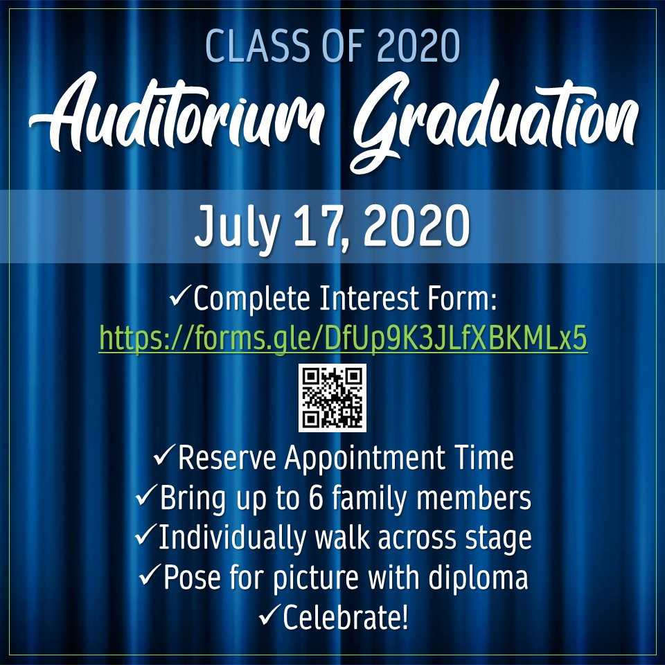 Complete the Auditorium Graduation Interest Form today! Survey closes July 6. forms.gle/DfUp9K3JLfXBKM…