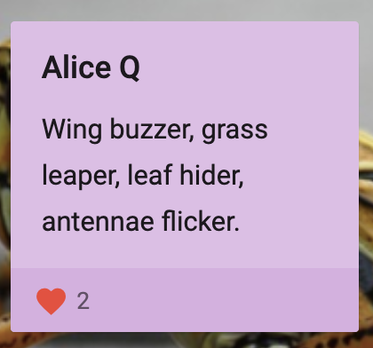 Grasshopper kennings from Alice.... @PieCorbett @russellprue @IanRockey @RadioBlogging @HGJohn @DeputyMitchell #RadioBlogging