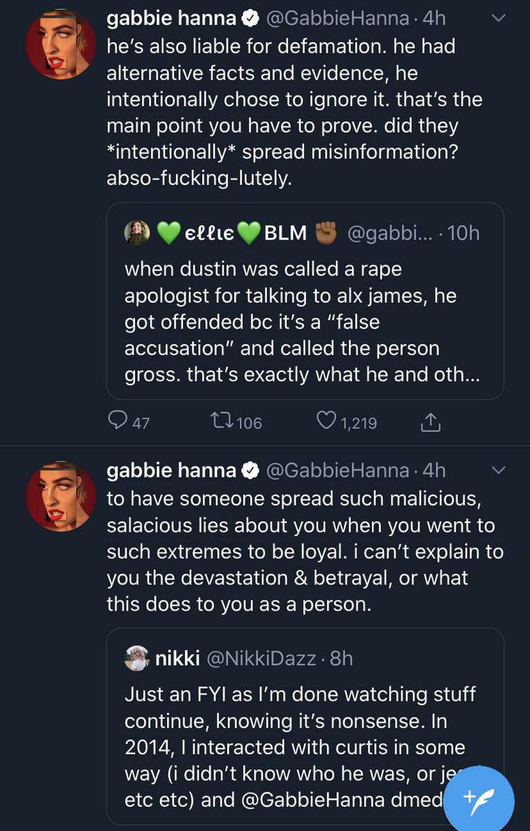these screenshots are random but I think they really show how much gabbie is losing it. she’s been on twitter 24/7 for days claiming youtube is shadow banning her because they promote videos about but not from her and don’t trend her music