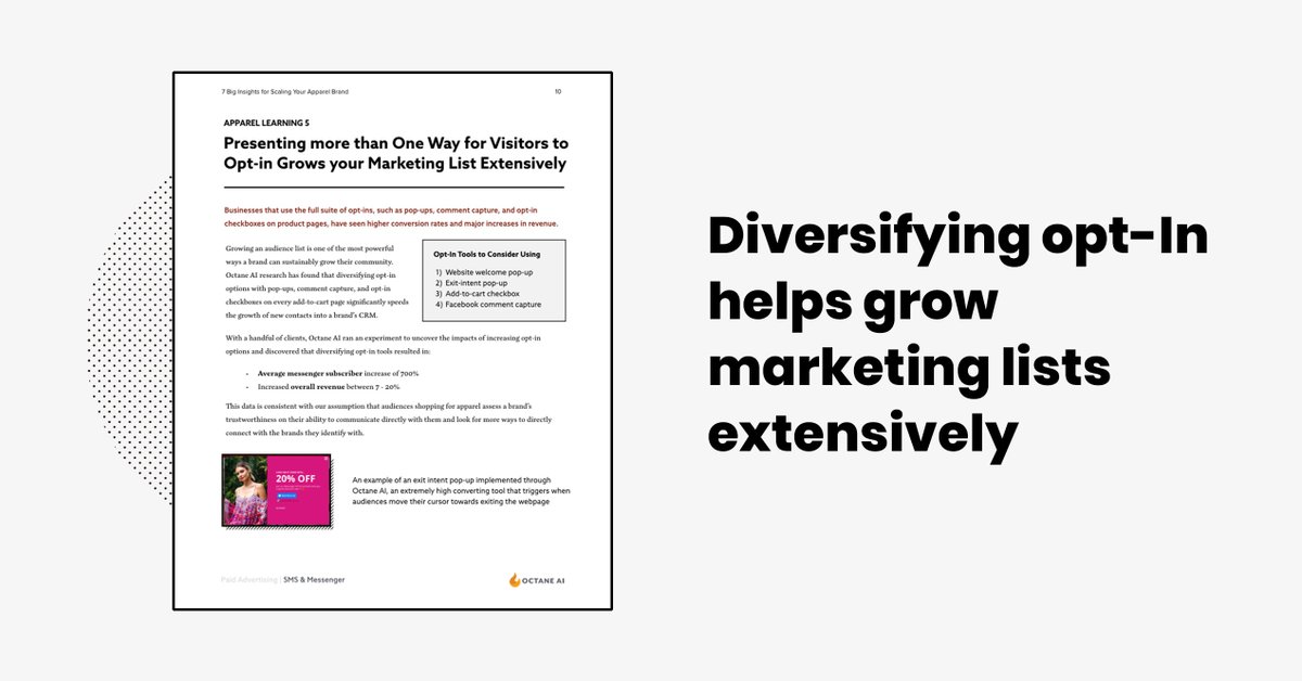 INSIGHT #5 //Customers are showing increasing interest in connecting with the brands they are passionate about.We found that diversifying opt-in strategies on the website increased overall subscriber growth by over 700% - helping grow marketing lists extensively. 