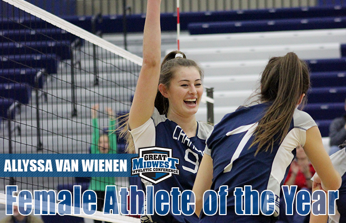 HCChargers's tweet photo. Charger volleyball standout Allyssa Van Wienen named @GreatMidwestAC Female Athlete of the Year: https://t.co/rcnNewy1Bk https://t.co/b3c6ymHSdD