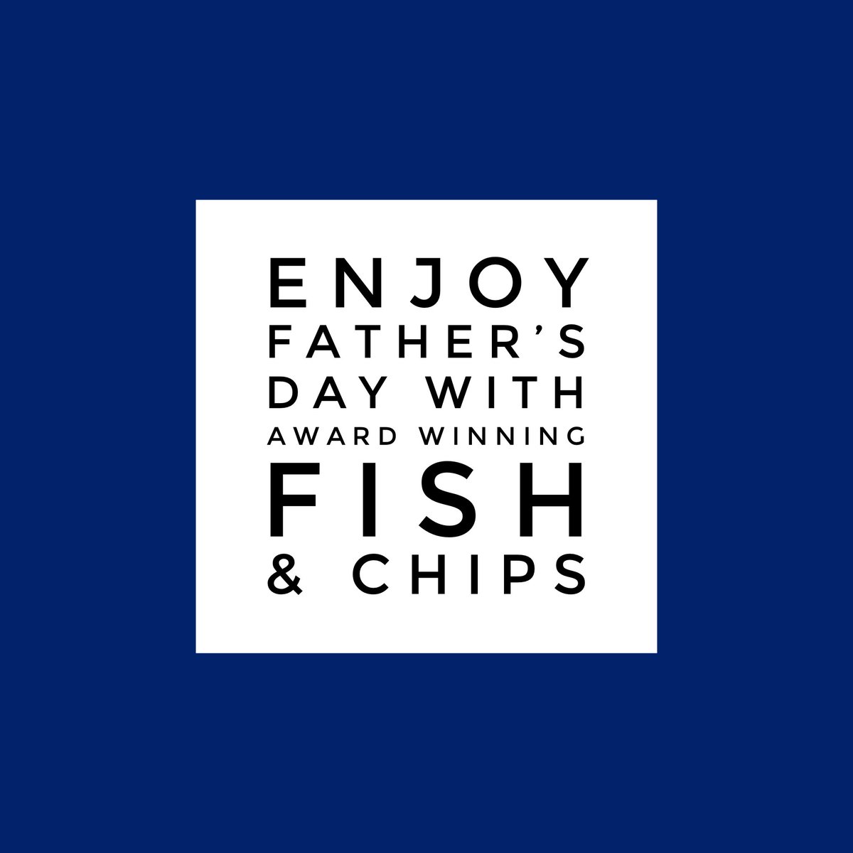 Treat Dad this weekend

Open 7 days 12noon - 8pm

Social distancing walk ups or click &amp; collect

Award winning

Gluten free options

🐟🍟🌊☀️