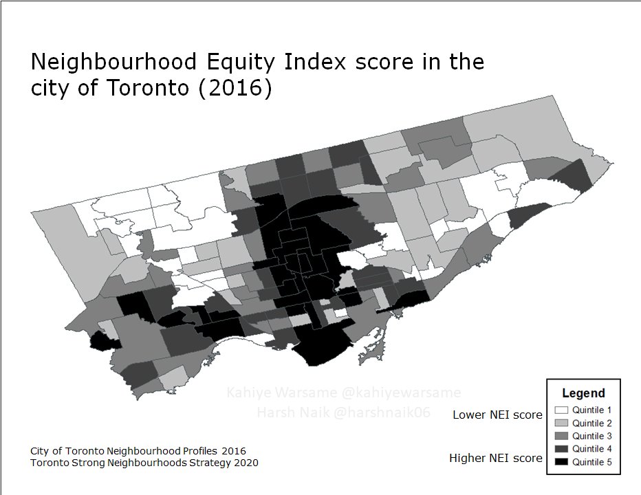 BLNs are at 243.8 times higher odds of having lower Neighbourhood Equity Index scores compared to WHNs (p<0.01). NEI shows areas w/ inequitable outcomes based on economic opportunity, social development, participation in decision-making, physical surroundings, & health. [15/20]