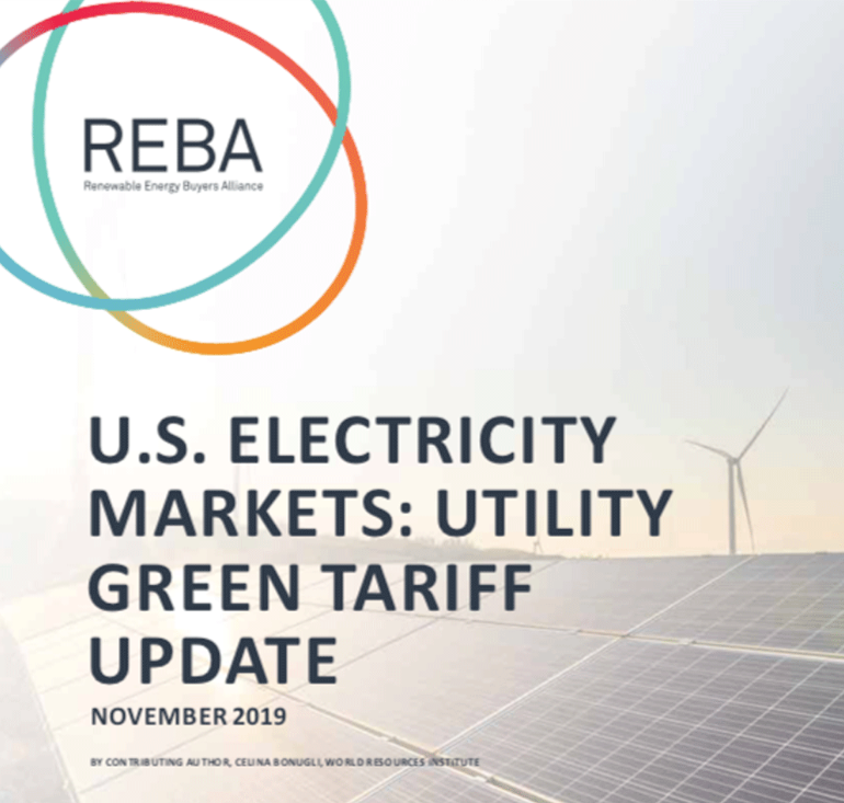 CEBAPower's tweet photo. The U.S. Electricity Markets: Utility Green Tariff Update provides information for large-scale energy buyers & shows how #greentariffs are used to meet these evolving customer demands. Check out an interactive state by state map & download the report: https://t.co/rawk1yPfiI https://t.co/FMcp5lDkQ3