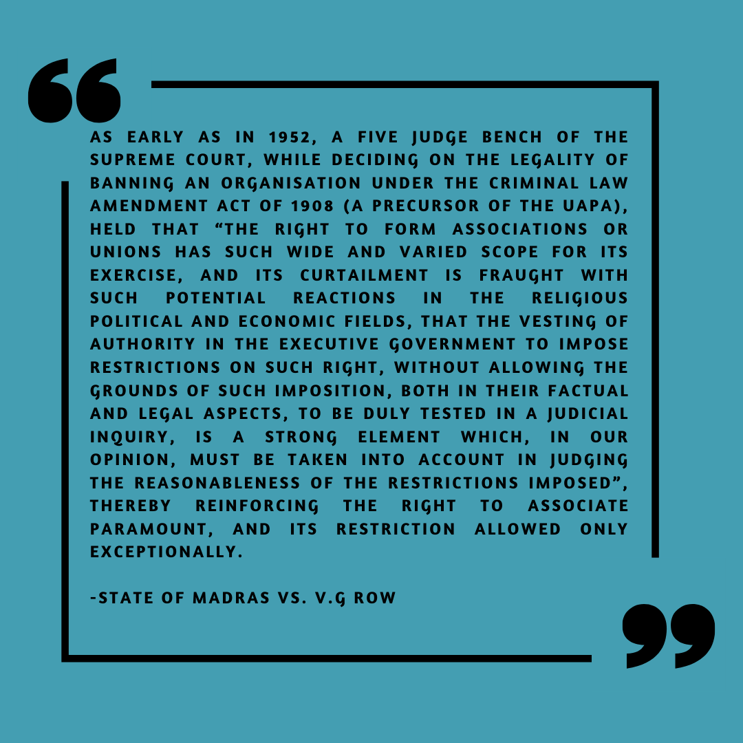 Article 19(1)(c) of the Constitution recognises the right to form associations & unions, a right that can only be restricted in the interests of the sovereignty & integrity of India or public order or morality, as provided under Article 19(4) of the Constitution. 22/n