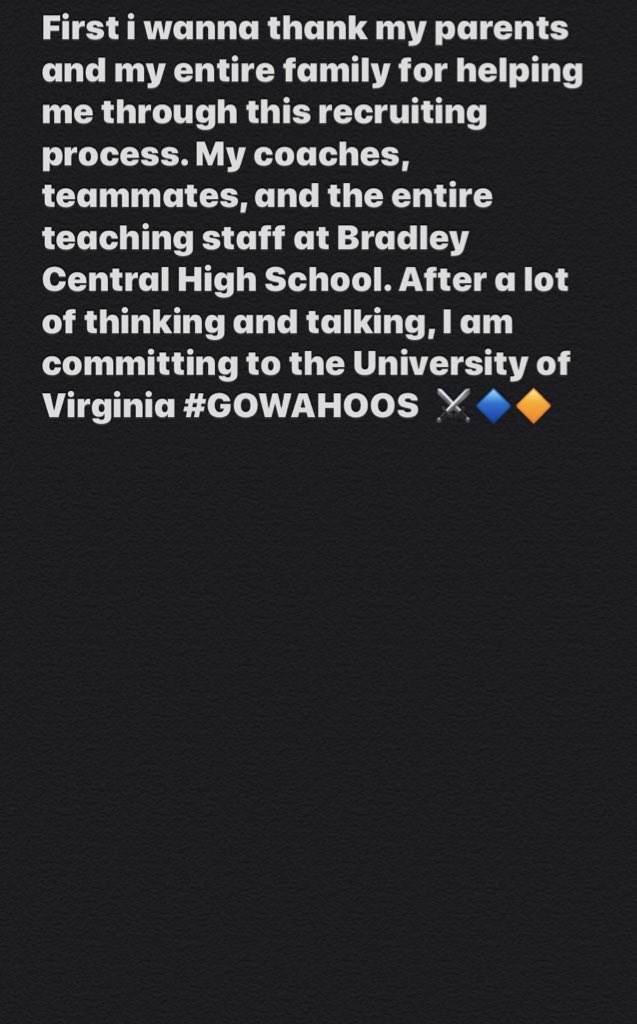 JavinBurke's tweet photo. 110% committed ⚔️🔶🔷 @UVAFootball @BradleyBearsFB https://t.co/pmPPmk9itu