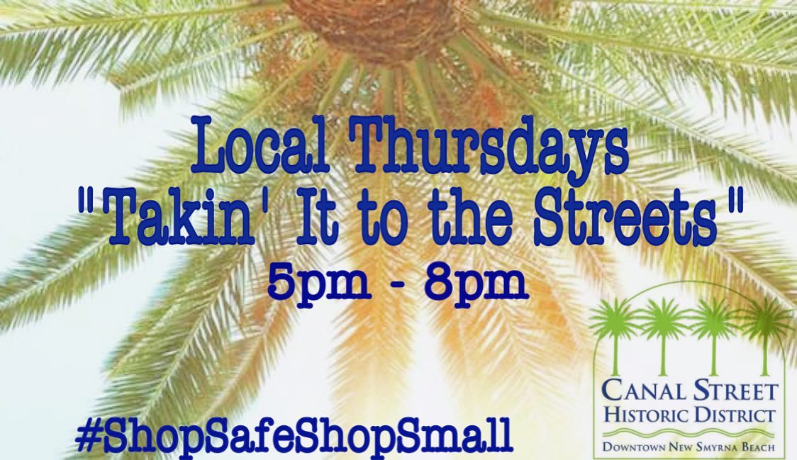 CityofNSB's tweet image. Following the City Commission's approval to close Canal Street once per week for pedestrians at their June 9 meeting, merchants will be "Takin' It to the Streets" from 5 to 8 p.m. on Thursday, June 18.

Please visit canalstreetnsb.com for further details.

#ShopSafeShopSmall