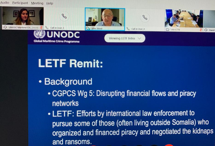 cgima_wio's tweet photo. #Virtual mtg of #LETF Law Enfor. task Force grp organised by @UNODC_MCP 2 discuss cases of piracy kingpins prosecutions & support tgt with other Law Enf.actors wthin #CGPCS @kdfinfo @CSDefence_Kenya @commission_coi @MASE_programme @EUNAVFOR @INTERPOL_HQ https://t.co/GZ9deWOJGH