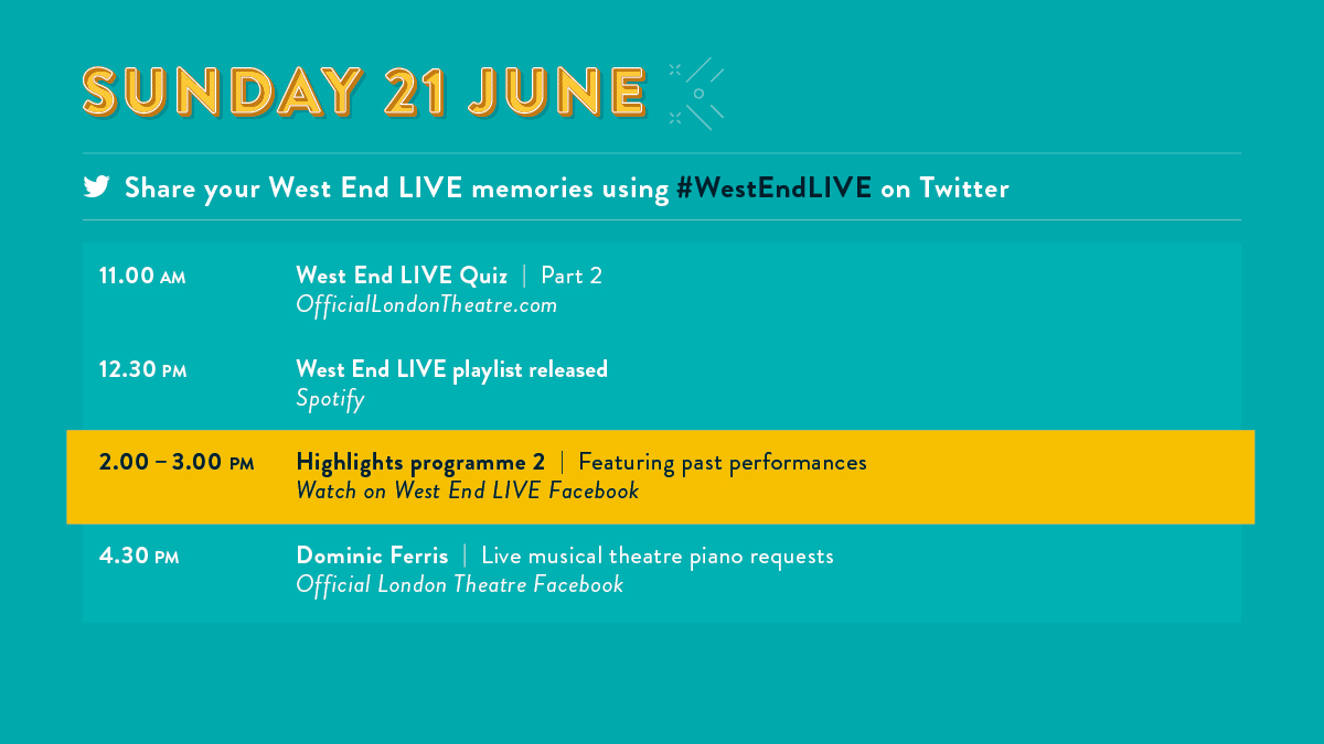 We are SO excited to be part of the Virtual #WestEndLive 2020 line-up 🤩

Tune in to <a href="/westendlive/">West End LIVE</a> Facebook page this weekend for your Waitress fix💗