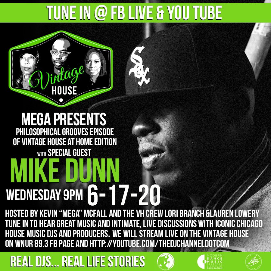 Today on the next episode of @vintagehouseshow the official <a href="/HouseArchive/">Vintage House WNUR | VintageHouseShow.com</a> we host <a href="/theREALMikeDunn/">Mike Dunn</a> of the <a href="/Chosen_Few_DJS/">The Chosen Few DJs™</a> #TuneIn FB, YouTube, Twitch