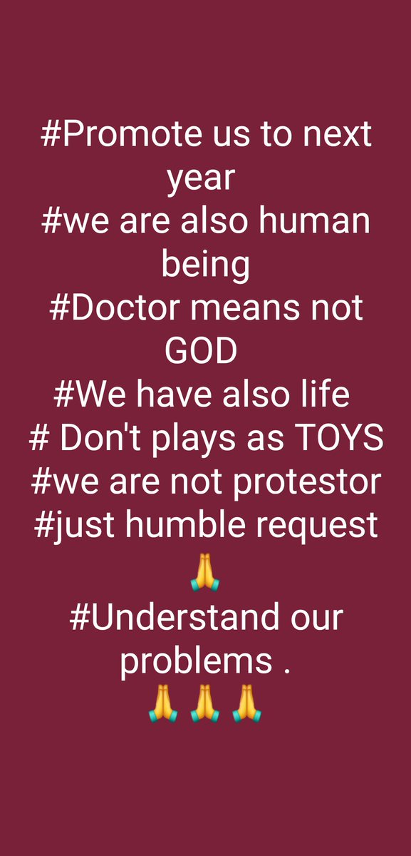 kamalpry2507's tweet photo. #PromoteTo3rdyear 
#wearealsohumanbeing #notToys #notexperimentonus
@mangalpandeybjp 
@NitishKumar 
@BiharHealthDept
@HRDMinistry 
@PMOIndia 
@pappuyadavjapl 
@yadavtejashwi 
@News18Bihar 
@ZeeBiharNews 
@DDBiharChannel 
@ndtv 
@aajtak https://t.co/uAVvKVnt4k