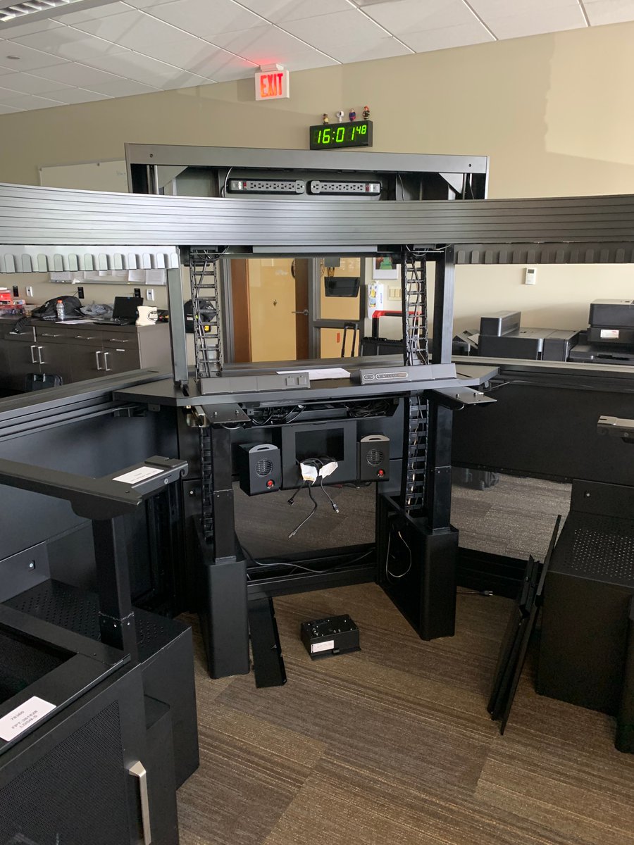 Day 2 of work by <a href="/RussBassett/">Russ Bassett</a> installing four new workstations on our operations floor! This will bring us up to 12 positions in the center and 2 positions in our EOC. #GrowingToServeYou