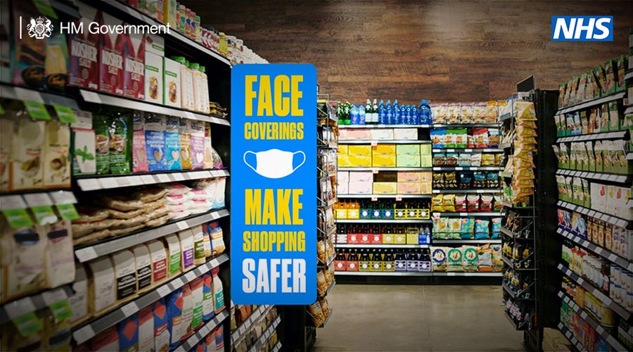 Off to the shops? Please wear a mask to protect other people. Anyone can spread coronavirus. Don't let it be you. #StaySafeProtectBucks