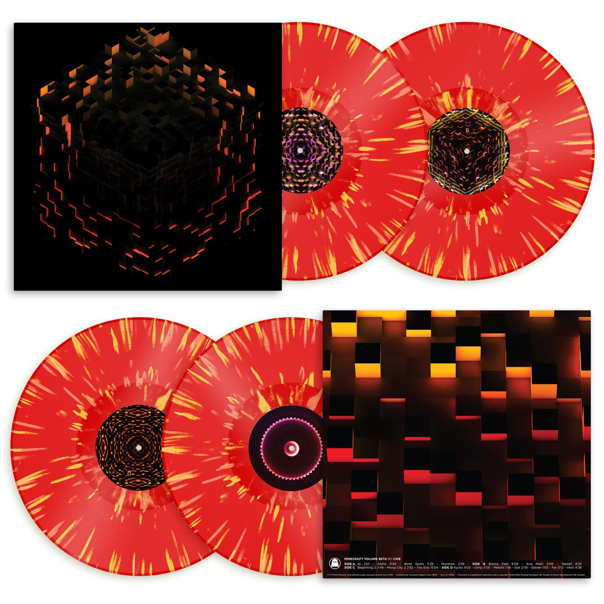Ghostly On Twitter Announcing The First Ever Pressing Of C418 S Minecraft Volume Beta Https T Co 29yluphgnz Out August 14 2020 On Standard Black And Fire Splatter Colored Vinyl Available In Regular Sleeves As Well An
