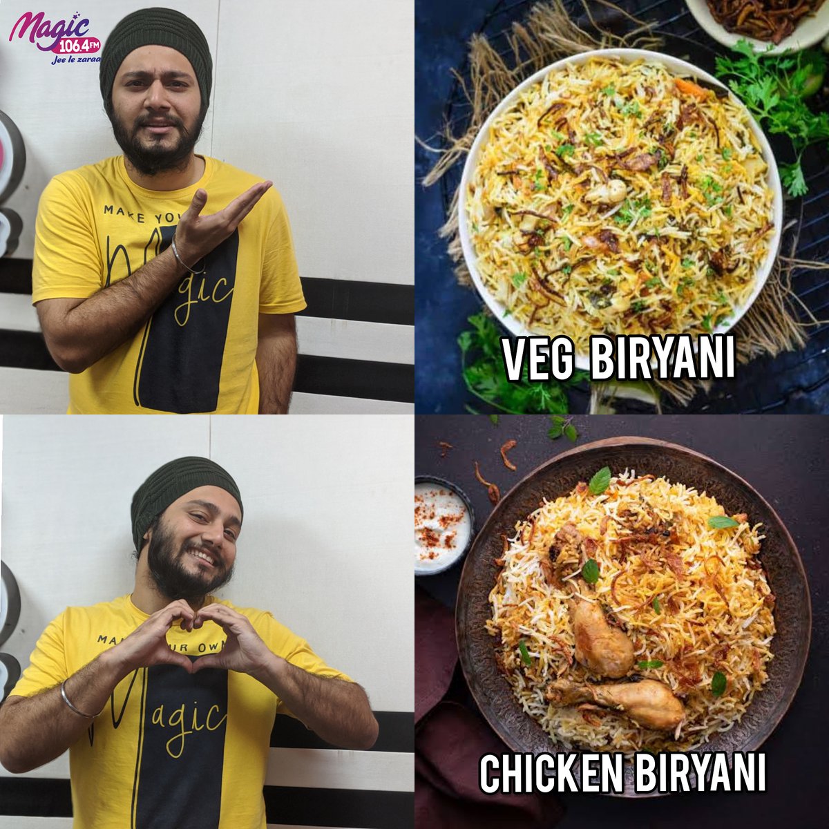 Magic 106.4 FM (@magicfmmumbai) on Twitter photo तुम्ही काय prefer करतात?😜
.
.
.
.
#MagicFmMumbai #fakttujhyasaathi #marathiradio #vegpulao #vegbiryani #chickenbiryani #chickenbiriyani #thisorthat #chickenisthebest #foodie #foodholicmumbai #foodiesofinstagram #foodholic #winnerwinnerchickendinner तुम्ही काय prefer करतात?😜
.
.
.
.
#MagicFmMumbai #fakttujhyasaathi #marathiradio #vegpulao #vegbiryani #chickenbiryani #chickenbiriyani #thisorthat #chickenisthebest #foodie #foodholicmumbai #foodiesofinstagram #foodholic #winnerwinnerchickendinner