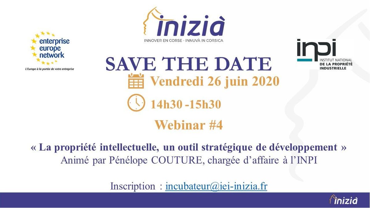 IEI_Inizia's tweet photo. #innovation #incubateur #Corse #InnuvàInCorsica #PropriétéIntellectuelle @INPIFrance https://t.co/lFSmnHgg1I
