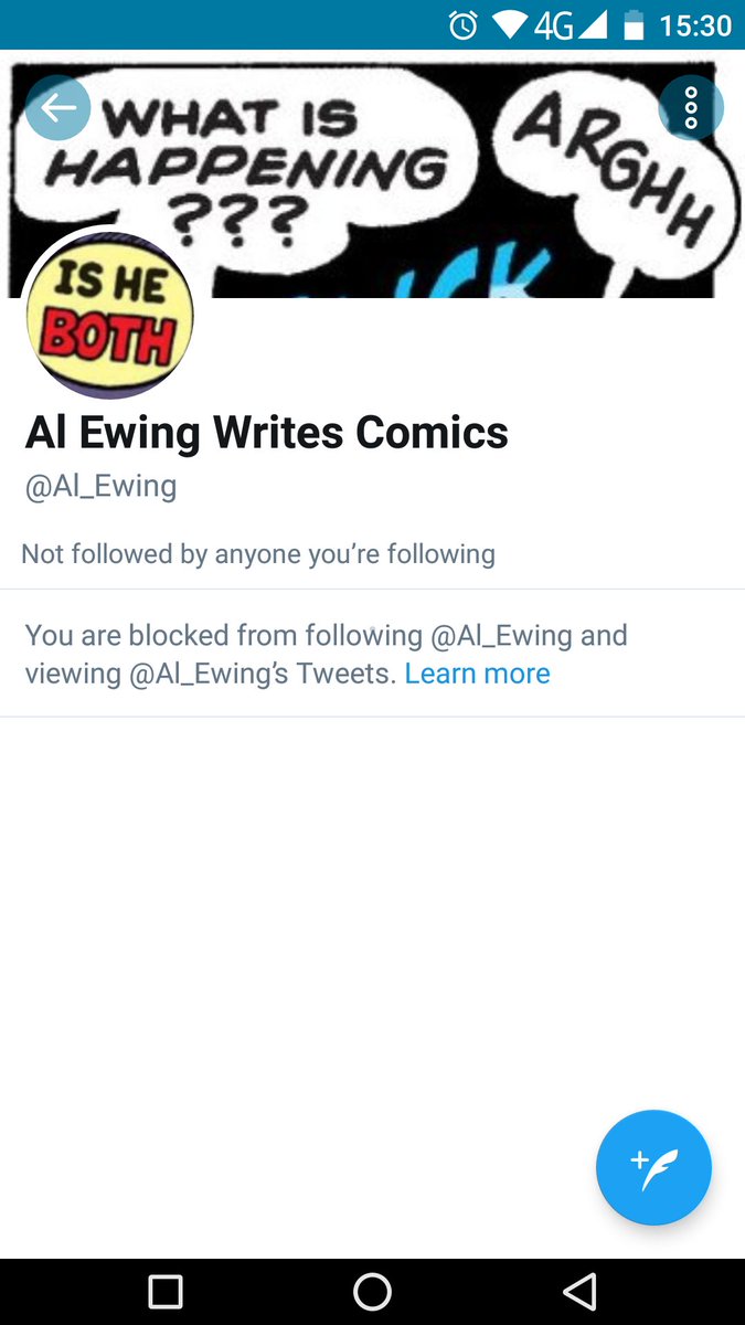 Just discovered that both Tess Fowler and Al Ewing have blocked us.

Their reasoning is their own, but just to show there are no hard feelings...

'It's oor baw, and we're gan hame. So, ya cannae tig a butcher and our da's bigger than yours'.

Seriously though, we wish them well.