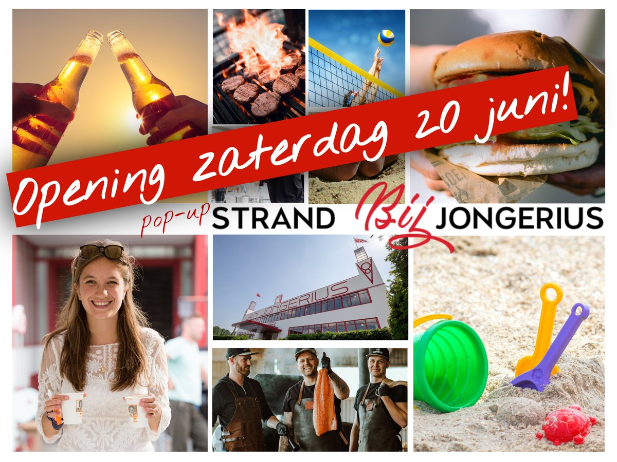 VIER DE START VAN DE ZOMER OP HET POP-UP STRAND Bij JONGERIUS! Zaterdag 20 juni om 15 uur openen we onze deuren! Kom relaxen op het zonovergoten terras of daag je vrienden uit voor een partijtje beachvolleybal op de 1000m2 beach-playground! 
villajongerius.nl/strand-bij-jon…