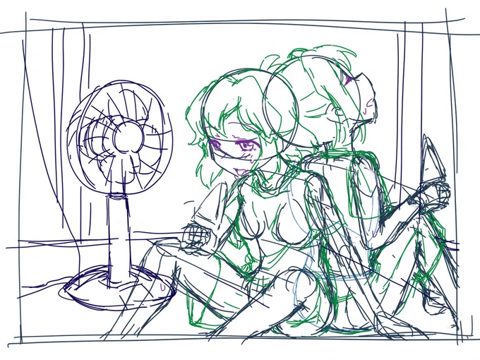 #皆さんラフと完成絵を見せてください
ぐちゃぐちゃである。 