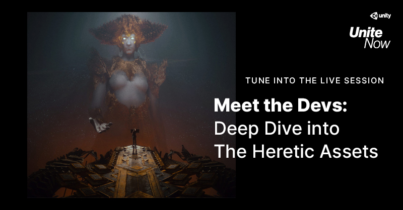 👋 Ready to dive into The Heretic assets with <a href="/codeverses/">Lasse J F Pedersen</a> and <a href="/adrianlazar3d/">Adrian Lazar</a> from our Demo team, and games evangelist <a href="/avashly/">Ashley Alicea</a>?

Join us live in one hour for the next #UniteNow2020 Meet the Devs session: on.unity.com/2YMf6Od