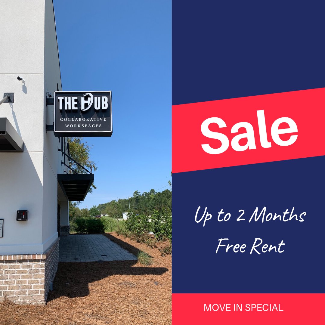 hub_workspaces's tweet image. MOVE IN SPECIAL: Up to 2 Months free rent on executive offices and coworking space. Come for a tour at 8887 Old University Blvd, N Charleston. Or check us out online at hubexecutiveoffices.com. 

Contact us for more information: info@hubexecutiveoffices.com or 843-410-2614