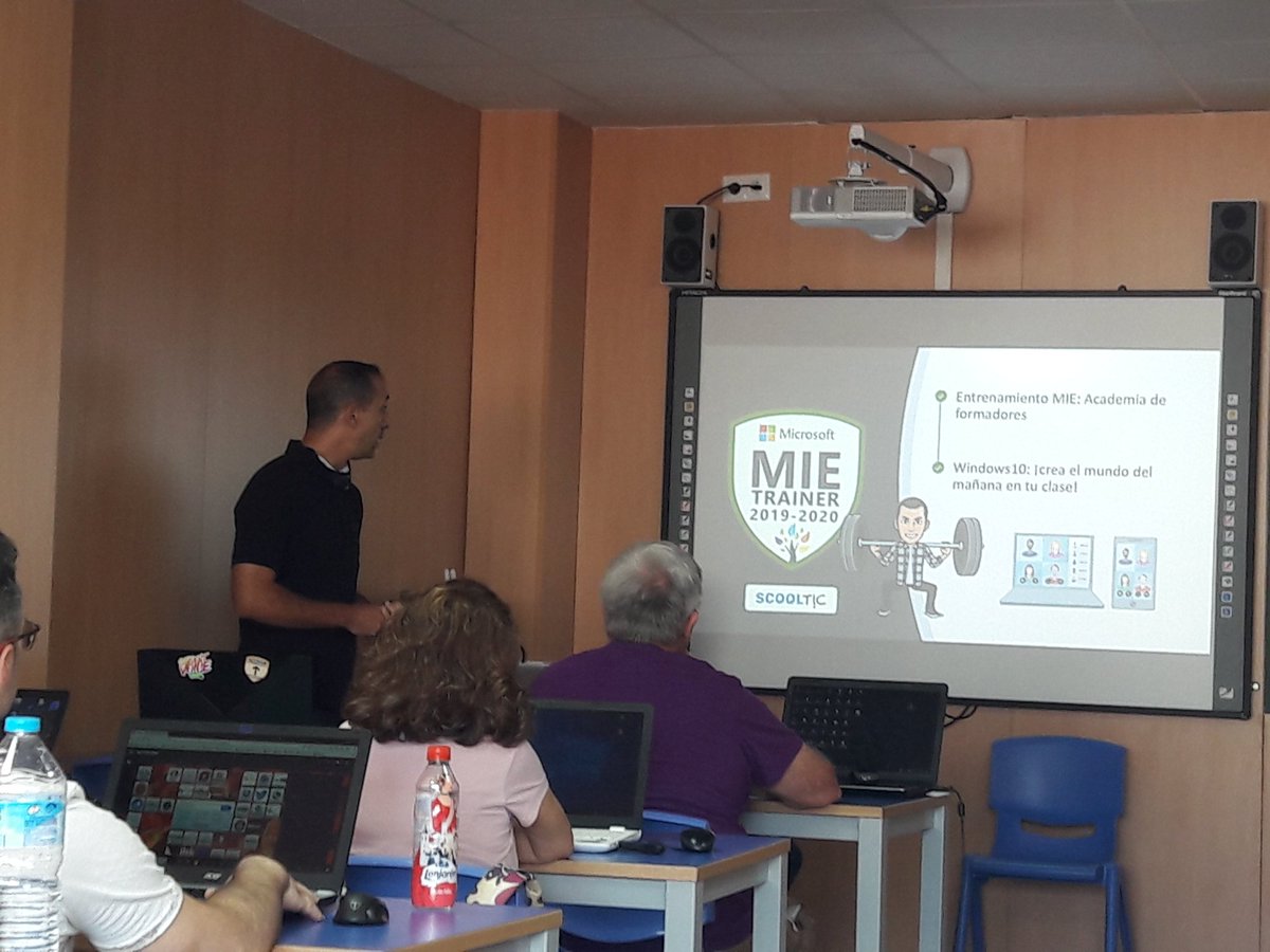 ScoolTic's tweet photo. Vicent Ferris como Microsoft especialista y trainer de aula del equipo Scooltic nos informa: RT ScoolTic: Desde COL_AVEMARIA en Carcaixent 16 profes (con mascarilla) preparándose para ser #MIETrainer MicrosoftEduEsp #BootcampScooltic https://t.co/qlaNtbWdXY