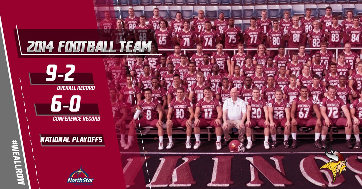 VCSU_Football's tweet photo. In 2014 the Vikings capped off their 4th Conference Championship in 4 years. This team was filled with multiple breakout players and guys who came to work every single day, looking for a way to get better.

#WEALLROW https://t.co/HILnu0MoMU