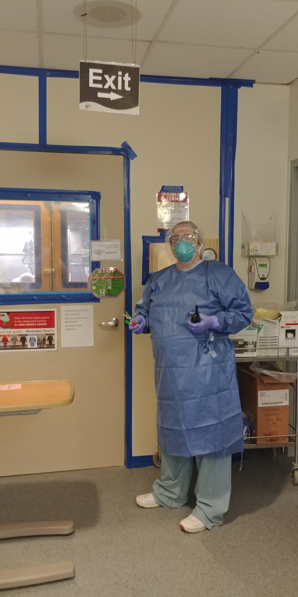 Dr. Sheila O'Keefe-McCarthy ready for her 12 hour shift in ICU.  