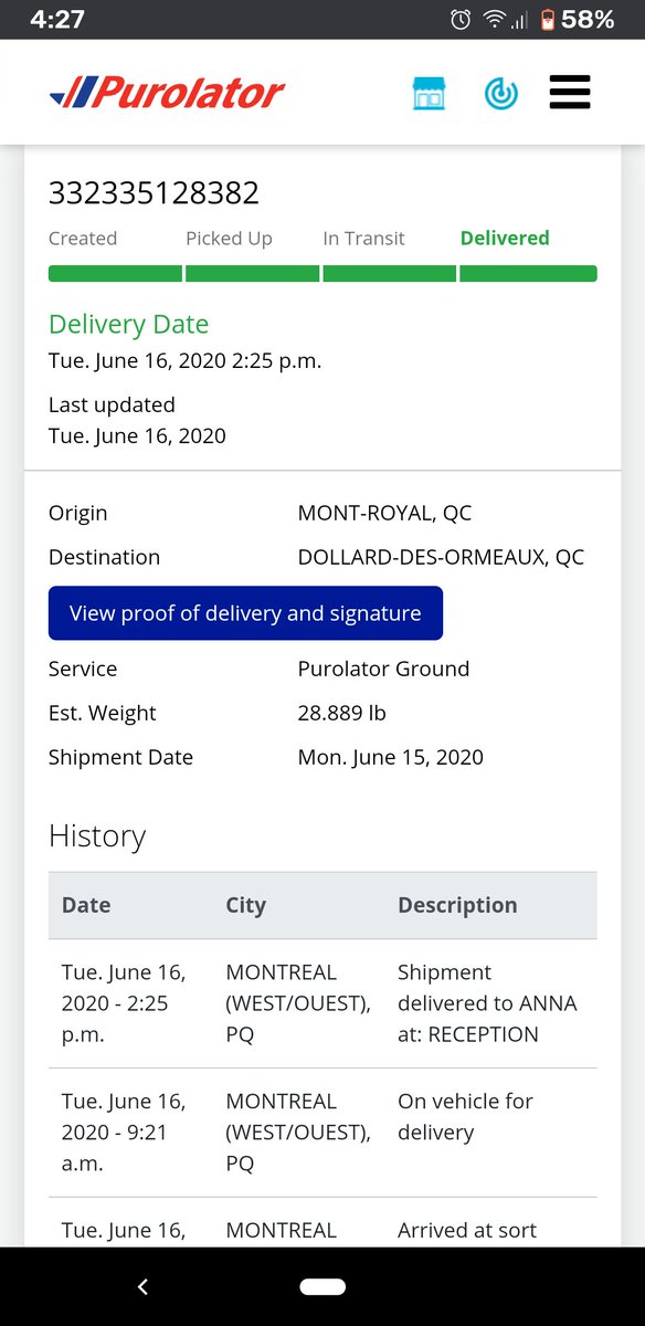Andiee_ms's tweet photo. @PurolatorHelp hi I need help with a package that says is delivered and I never got it in my address https://t.co/nlE1Emkjg9