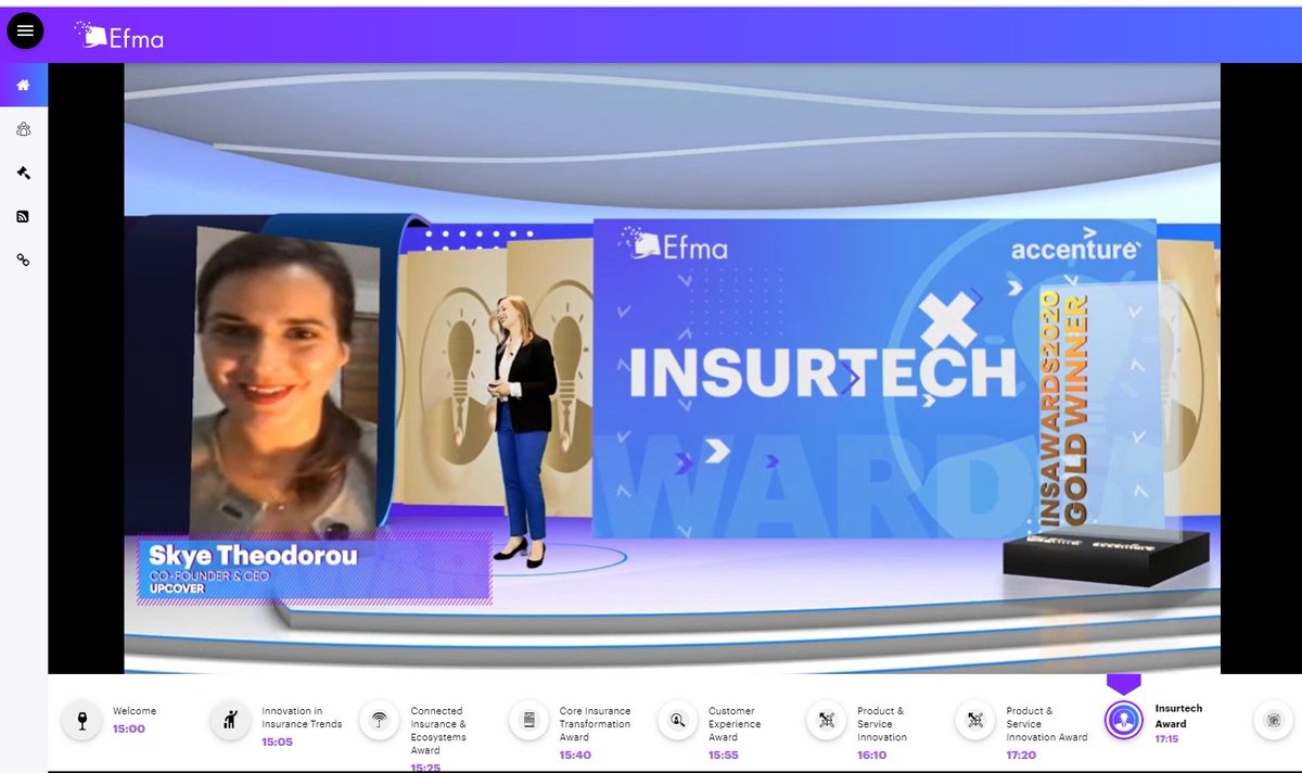 🙌 Big round of applause for <a href="/getupcover/">upcover</a>, winner of the gold award in the Insurtech category at #InsAwards20! @AccentureIns #insurance