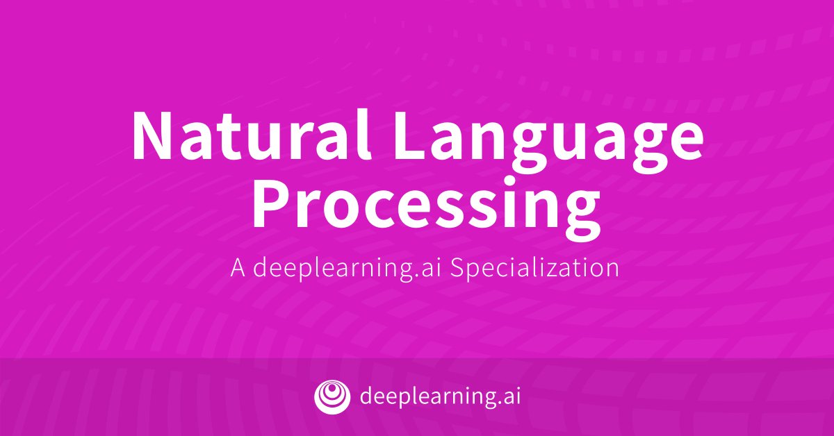 Our new Natural Language Processing Specialization’s first two courses are now on @Coursera! You’ll build your technical foundations and work on projects ranging from sentiment analysis to language modeling to autocomplete. Check it out: coursera.org/specialization…