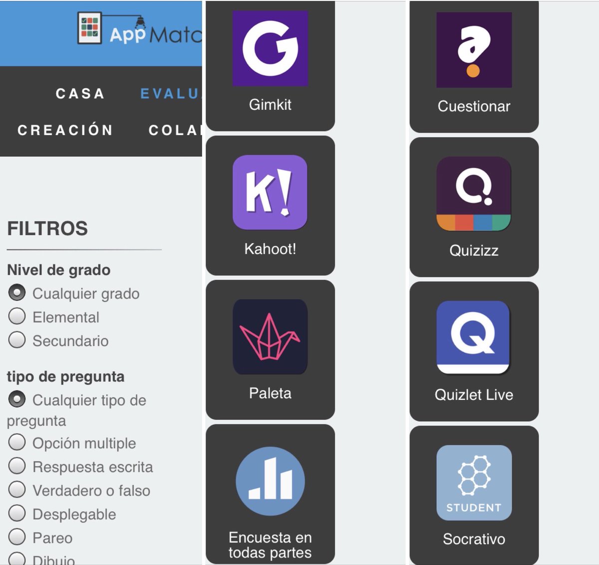 tesiromero's tweet photo. A veces nos preguntamos en el #claustrovirtual qué app o herramienta digital es mejor para esto o aquello. Hoy he topado con este buscador que te filtra según tus necesidades. ¿A que mola? https://t.co/NdglnKMcwg Esto te da para algún otro tutorial @imgende 😉 https://t.co/ORVY9LnnzE